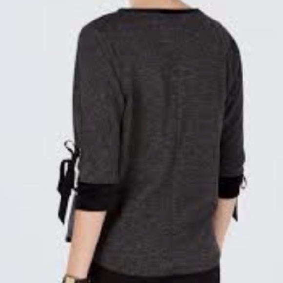 NEW CHARTER CLUB ATHLEISURE TOP Grey Black - Picture 2 of 7